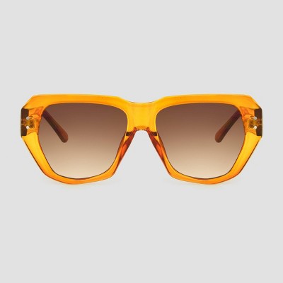 Women's Square Sunglasses with Orange Gradient Lenses - A New Day™ Orange