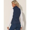 Allegra K Women's Stand Collar Lightweight Gilet Quilted Zip Vest - 4 of 4