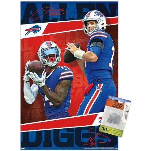 Trends International Nfl Buffalo Bills - Neon Helmet 23 Unframed Wall  Poster Print Clear Push Pins Bundle 22.375 X 34 : Target