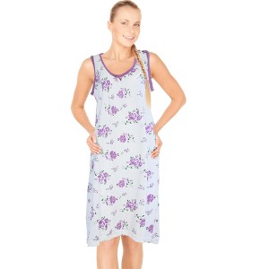 JEFFRICO Womens Sleeveless Nightgowns Sleepwear Soft Pajama Dress Nightshirts - 1 of 4