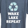 Women's - Instant Message - Wake Lake Repeat Short Sleeve Graphic T-Shirt - 2 of 4