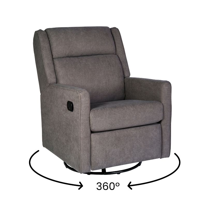 Emma and Oliver Manual Glider Rocker Recliner with 360 Degree Swivel Perfect for Living Room, Bedroom, or Nursery, 3 of 16