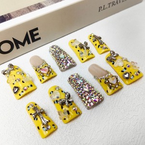 Vynxaria Yellow Transform Your Look Instantly with Wearable Nails Size M - 1 of 4