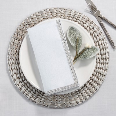 White Studded Design Table Napkins Set of 4