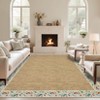 Modern Bordered Living Room Rugs, Washable Soft Floral Bedroom Rugs Non Slip, Farmhouse Solid Home Decor Carpet - 2 of 4