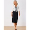 INSPIRE CHIC Women's 3/4 Sleeve Open Front Mesh Sheer Chiffon Bolero Shrug - 4 of 4