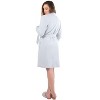 Memoi Women's Lace Applique Cotton Blend Robe with Satin Weave Trim - 2 of 4
