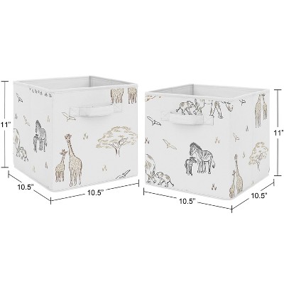 Multicolor Jungle Safari Animals Foldable Fabric Storage Cubes