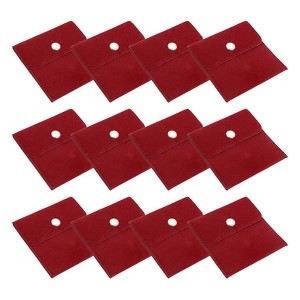 Unique Bargains Velvet Portable Earrings Bracelets Snap Button Jewelry Storage Bag 12 Pcs - 1 of 4