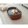 Spassway Dark Gray Oval Velvet Pet Bed with Cushion Solid Wood Frame Dog Bed for Medium and Large Dogs Comfy Dog Couch Sofa for Dogs Cats S/M/L - 2 of 4