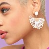 SOHI Women's White  Tassel Drop Earrings - 3 of 3
