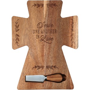 Pavilion Gift Company - Serve - 12" Acacia Cheese/Bread Board Set - Cutting Boards - 1 of 1