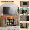 Jojoka Farmhouse LED TV Stand with Power Outlet,Media Console Table for TV Up to 65 Inch - 2 of 4