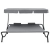 VidaXL Patio Lounge Bed with Canopy and Pillows Gray - 2 of 4
