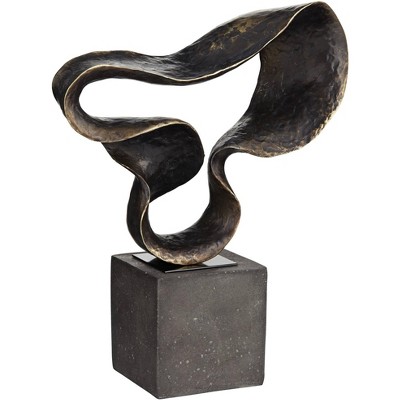 Studio 55D Twisted Abstract 17 1/2" High Matte Bronze Sculpture