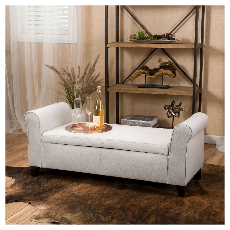 Hayes Armed Storage Ottoman Bench - Christopher Knight Home, 3 of 8