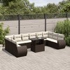 vidaXL 11 Piece Patio Sofa Set with Cushions Brown and Cream Poly Rattan - 2 of 4