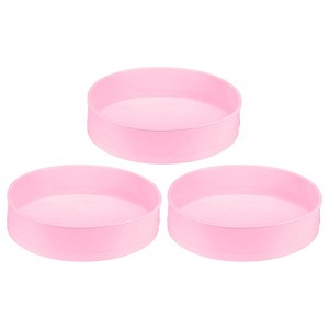 Unique Bargains Nonstick Quick Release Silicone Baking Round Cake Pans 3 Pcs - 1 of 4