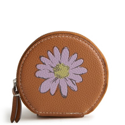 Vera Bradley Women's Outlet Faux Leather Essential Round Zip Pouch
