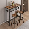 Bar table, equipped with 2 bar stools , with backrest and partition - 2 of 4