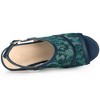 Allegra K Women's Open Toe Platform Heel Lace Wedges Sandals - 4 of 4