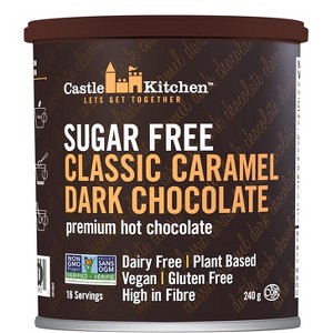 Castle Kitchen Sugar Free Classic Caramel Premium Dark Hot Chocolate Mix with Monkfruit (8 oz) - Vegan, Dairy Free, Plant Based - Keto & Diabetic - - 1 of 3