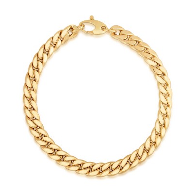 Unisex 14k Gold THICK 6mm Miami Cuban Curb Chain Bracelet