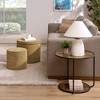 Sapphtopaz 3-Piece Set Round Storage Ottoman Bench, Table and Ottoman Bench Set with Drum Stool, Velvet Ottoman with Storage & Nested Stool - 4 of 4