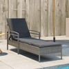 vidaXL Gray Poly Rattan Sun Lounger with Adjustable backrest and Cushion - Outdoor Chaise Lounge daybed for Garden Patio - 2 of 4