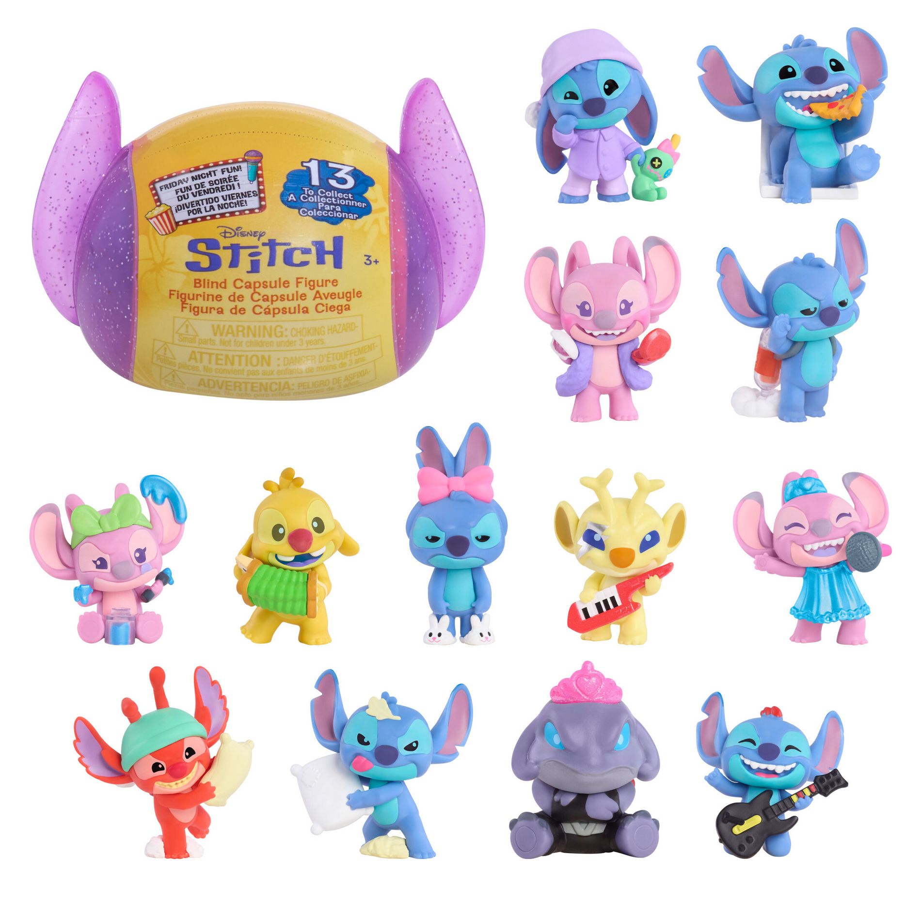 Disney Stitch Friday Night Fun Blind Capsule Figures, Collectible Mini Figures