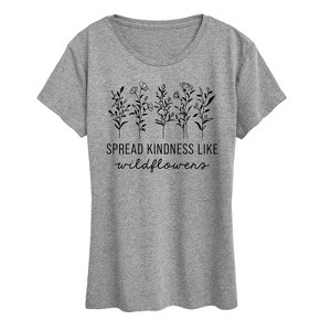 Women's - Instant Message - Spread Kindness Like Wildflowers Short Sleeve Graphic T-Shirt - 1 of 4