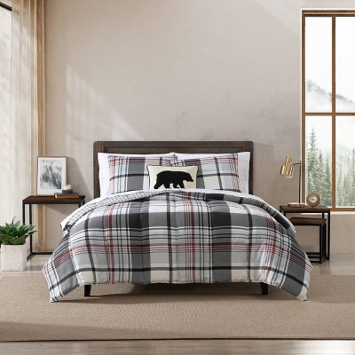 Eddie Bauer 3pc King Normandy Plaid Duvet Set Black : Target