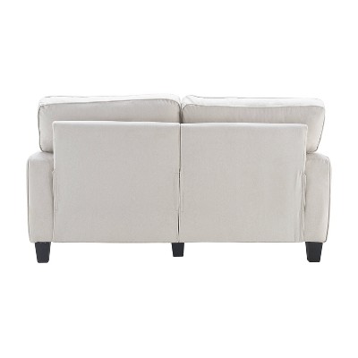 Serta Palisades 61" Cream Microfiber Loveseat with Pillow Back