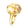 Ross-Simons 0.41 ct. t.w. Multi-Gemstone Disc Ring in 18kt Gold Over Sterling - 3 of 4