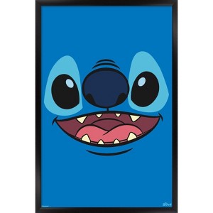 Trends International Disney Lilo and Stitch - Giant Face Smile Framed Wall Poster Prints - 1 of 4