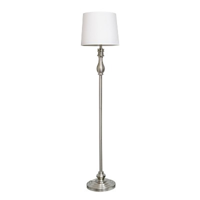 Brushed Steel and White 3-Piece Classic Lamp Set