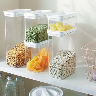Brightroom 5pc Airtight Canister Set White - Brightroom™: Food Storage Containers, Stackable, Plastic, Kitchen Organization — фото 2