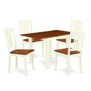 HomeStock 5-Pc Buttermilk and Cherry Solid Wood Top-Dining Room Set-Seats 4 - 1 of 4