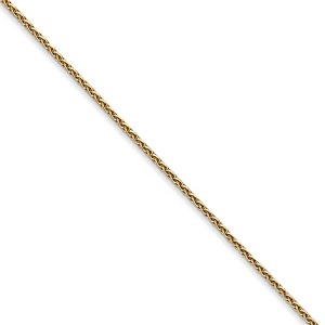 Black Bow Jewelry 1mm 14k Yellow Gold Diamond Cut Round Wheat Chain Necklace - 1 of 4