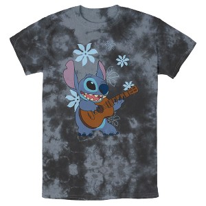 Men's Lilo & Stitch Floral Ukulele Dance T-Shirt - 1 of 4
