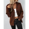 Women's Hooded Cardigan Sweaters Casual V Neck Button Down Long Sleeve Knit Cardigans Coat - 2 of 4