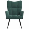 vidaXL Relaxing Chair- Dark Green Velvet Lounger | Stylish Modern Seat with Comforting Foam Upholstery | Stable Steel Frame Support - 3 of 4