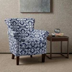 CAVINAS Rayon Accent Chair with Mid-Height Back and Solid Wood Legs,Modern Upholstered Living Room Chairs,Reading Chairs for Living Room - 1 of 4