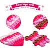 Joyfy 6 Pcs Valentines Day Pop Fidget Toys with Alphabet Letters, Heart Shape Stress Relief for Kids Valentine Party Favors, Classroom Exchange Gift - 2 of 4