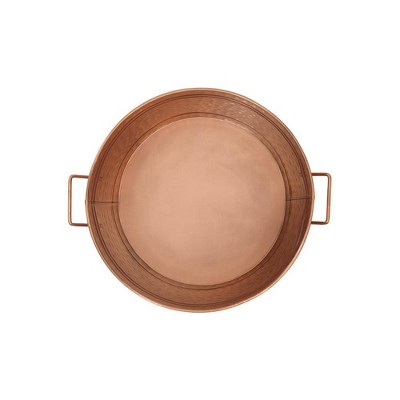 16.25" Round Copper Plated Steel Tub with Side Handles