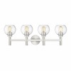 Sutton 4-Light Vanity Wall Sconce - Modern Steel Design with Clear Glass Shades - 4 of 4