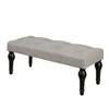 VYNXARIA French Upholstered Ottoman Bench: 4-Thickened Roman Column Feet - Stylish Bedside, Living Room, or Entryway Seating - 3 of 4