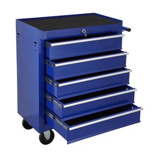 5-Drawers Rolling Tool Box With Wheels, Tool Storage Cabinet With Lock - 1 of 4