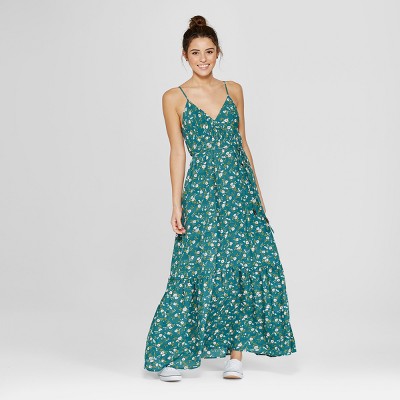 target green maxi dress