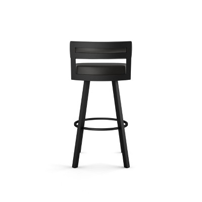 Travis 26'' Black Faux Leather Swivel Metal Counter Stool